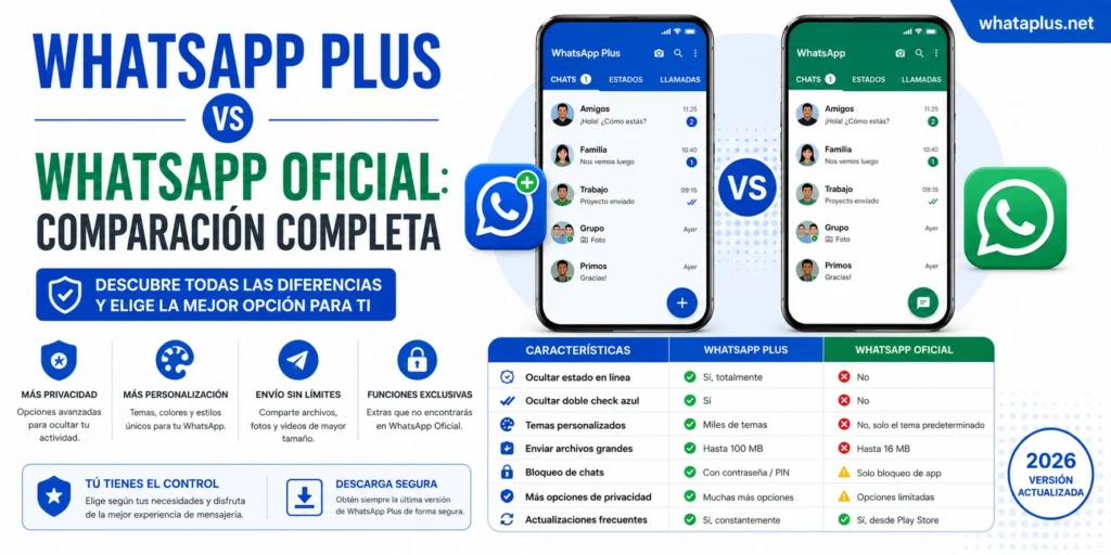 WhatsApp Plus vs Oficial WhatsApp Comparison